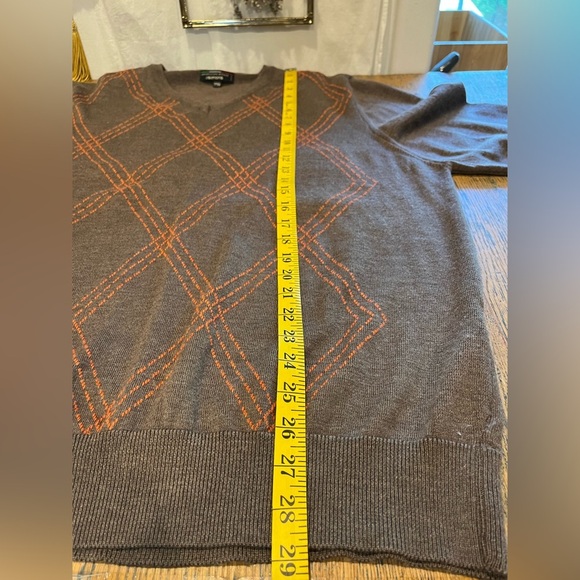 SIMONS Brown & Orange – Italian Extra Fine Merino Wool Sweater XXL - Picture 8 of 9